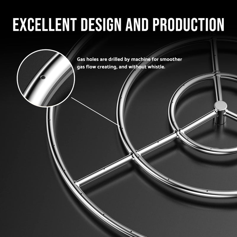 Skyflame 30-Inch Round Fire Pit Burner Ring, 304 Stainless Steel - Image 4